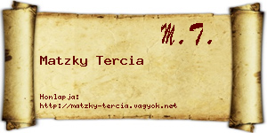 Matzky Tercia névjegykártya